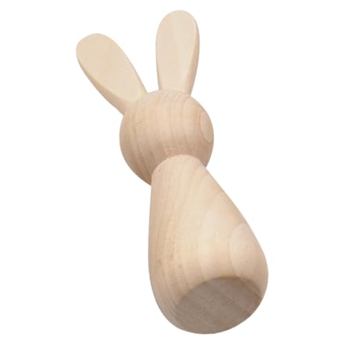 BEBEMOKO Hasenpuppe aus Holz, unlackiert, zum Basteln für kreative Dekoration, Fantasieentwicklung für Zuhause, Büro, Klassenzimmer von BEBEMOKO