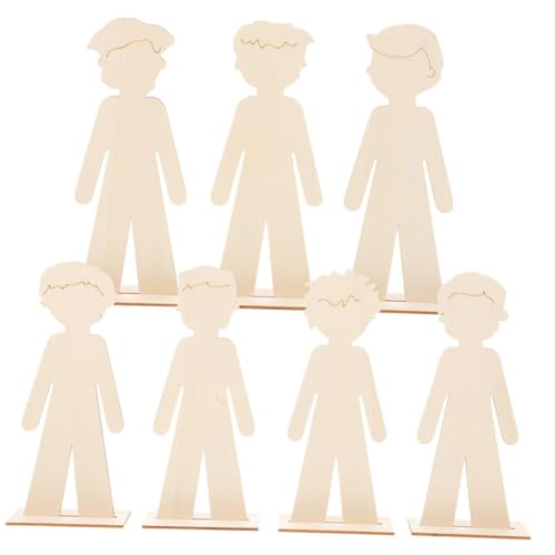 BEBEMOKO Holzausschnitte zum Basteln, blanko Jungen-Figuren für kreatives Malen, pädagogische Aktivitäten, sicheres Naturholz für Vorschulhandwerk, 7 Stück BEBEMOKO Holzausschnitte zum Basteln, blanko Jungen-Figuren für kreatives Malen, pädagogische Aktivitäten, sicheres Naturholz für Vorschulhandwerk, 7 Stück von BEBEMOKO