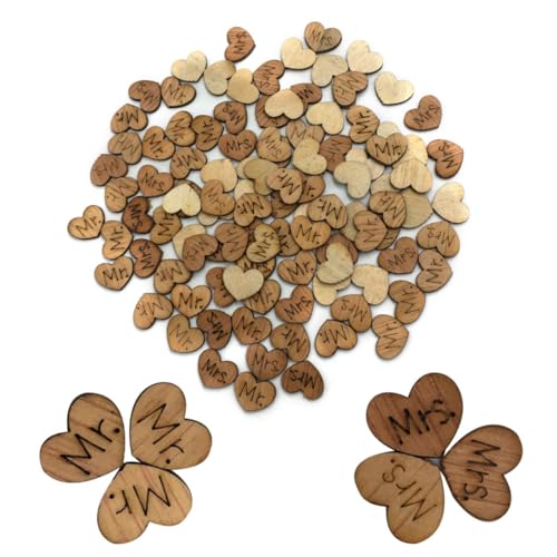 BEBEMOKO Holzknöpfe in Herzform, zum Basteln, Scrapbooking und Nähen, 100 Stück von BEBEMOKO