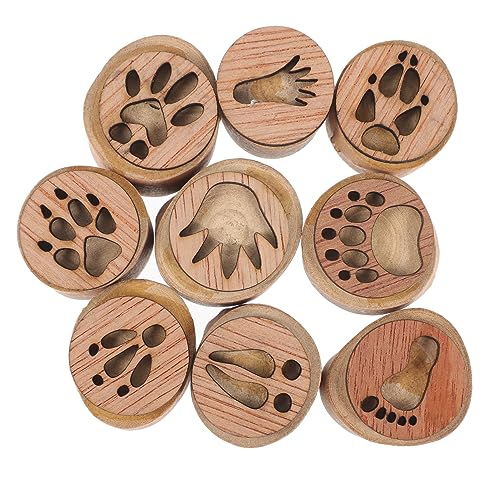 BEBEMOKO Holzstempel mit Bauernhoftier-Fußabdruck, zum Basteln von Gartenprojekten und Aktivitäten zum Erstellen von Tierspuren, 1 Set BEBEMOKO Holzstempel mit Bauernhoftier-Fußabdruck, zum Basteln von Gartenprojekten und Aktivitäten zum Erstellen von Tierspuren, 1 Set von BEBEMOKO