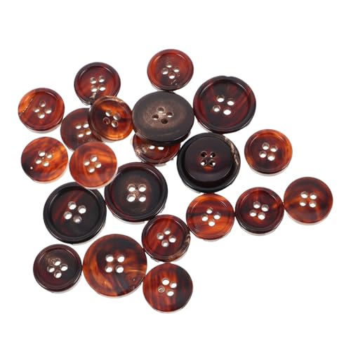BEBEMOKO Hornknöpfe, 4 Löcher, flache runde Knöpfe, Nähprojekte, Knöpfe zum Häkeln, dekorative Knöpfe zum Basteln, Hörner, Kaffee, 22 Stück BEBEMOKO Hornknöpfe, 4 Löcher, flache runde Knöpfe, Nähprojekte, Knöpfe zum Häkeln, dekorative Knöpfe zum Basteln, Hörner, Kaffee, 22 Stück von BEBEMOKO