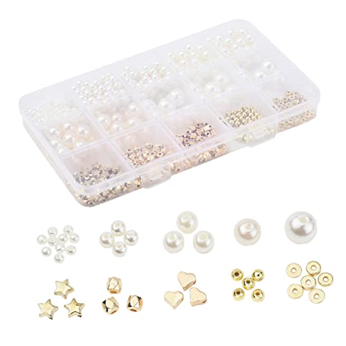 BEBEMOKO Imitation Perlen mit Fächern Handgefertigte Sternknöpfe für DIY Schmuckherstellung Fädelperlen für Armbänder und Ohrringe Bastelperlen BEBEMOKO Imitation Perlen mit Fächern Handgefertigte Sternknöpfe für DIY Schmuckherstellung Fädelperlen für Armbänder und Ohrringe Bastelperlen von BEBEMOKO
