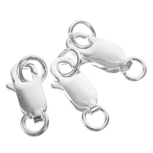 BEBEMOKO Karabinerverschlüsse aus Sterlingsilber für die Schmuckherstellung, doppelte Öffnung, Verbindungsstücke für Armbänder und Halsketten, unverzichtbares Zubehör zum Basteln, 3 Stück von BEBEMOKO