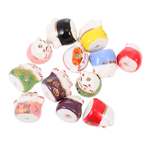 BEBEMOKO Keramik-Katzenperlen zur Schmuckherstellung, einzigartige dekorative Charms für Armbänder und Schlüsselanhänger, langlebig, lichtecht, Bastelzubehör für Familienspaß, 12 Stück BEBEMOKO Keramik-Katzenperlen zur Schmuckherstellung, einzigartige dekorative Charms für Armbänder und Schlüsselanhänger, langlebig, lichtecht, Bastelzubehör für Familienspaß, 12 Stück von BEBEMOKO