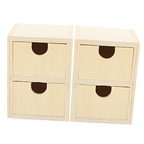 BEBEMOKO Kleine Schubladen aus unlackiertem Holz für Bastelarbeiten, leeres Design zum Malen, Zeichnen, sicher und langlebig, klein für Kreativität, 2 Stück von BEBEMOKO