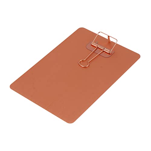 BEBEMOKO Klemmbrett aus Rostfreiem Langlebiges Schreibbrett mit Metallclip Ergonomisch Geformt für Büro Schule und Zuhause Praktischer Papierhalter für Notizen und Dokumente von BEBEMOKO