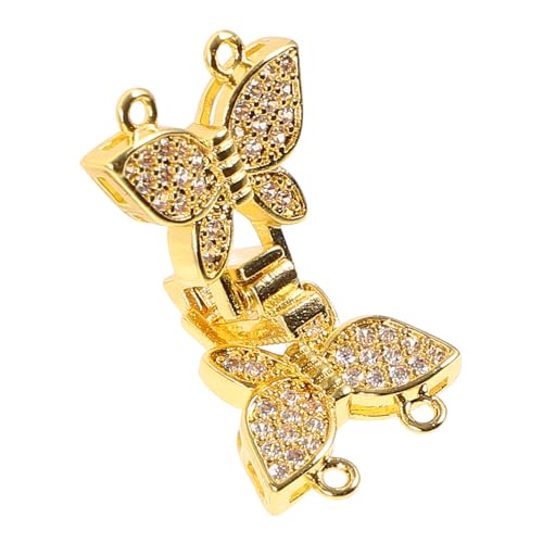 BEBEMOKO Luxuriöser Schmetterlings-Kettenverschluss mit Mikro-Paved-Zirkon für selbstgemachte Schmuckherstellung für Armbänder und Halsketten, elegante Schmuckschnallen und Verschluss BEBEMOKO Luxuriöser Schmetterlings-Kettenverschluss mit Mikro-Paved-Zirkon für selbstgemachte Schmuckherstellung für Armbänder und Halsketten, elegante Schmuckschnallen und Verschluss von BEBEMOKO