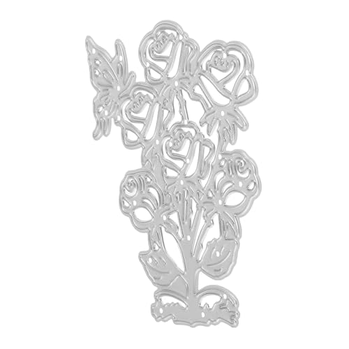 BEBEMOKO Metall-Stanzformen mit Blumenmuster, für Scrapbooking, Karbonstahl, Schablonen für Kartenherstellung, dekorative Prägeschablone für Fotorahmen-Designs von BEBEMOKO