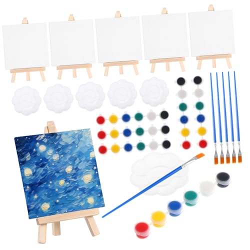 Mini- -Set, Mini-Aquarellfarben-Set, Mini-Staffeleien, Kinder, Malerei, Basteln, Partyzubehör mit Pinseln, Farbpaletten, 6 Sets Mini- -Set, Mini-Aquarellfarben-Set, Mini-Staffeleien, Kinder, Malerei, Basteln, Partyzubehör mit Pinseln, Farbpaletten, 6 Sets von BEBEMOKO