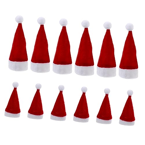 BEBEMOKO Mini-Weihnachtsmannmütze, Weihnachtsbaumschmuck, Weihnachtsdekoration, Weihnachtsdekoration, Weihnachtszubehör, Lutscher-Hut für Süßigkeiten, 12 Stück BEBEMOKO Mini-Weihnachtsmannmütze, Weihnachtsbaumschmuck, Weihnachtsdekoration, Weihnachtsdekoration, Weihnachtszubehör, Lutscher-Hut für Süßigkeiten, 12 Stück von BEBEMOKO