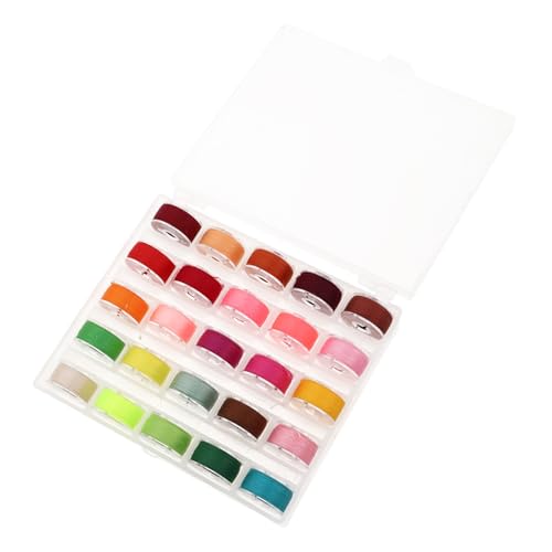 BEBEMOKO Nähspulen mit Garnspulen, Polyester-Spulen, Aufbewahrungskoffer für Handmaschine, Nähen, langlebig, zuverlässig, 25 Stück von BEBEMOKO