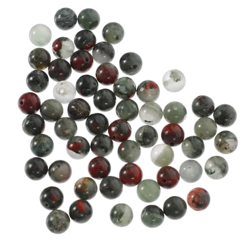 BEBEMOKO Natürliche Blutsteinperlen für DIY Schmuck Runde Perlen für Armbänder und Leicht und Langlebig Kreative Bastelideen von BEBEMOKO