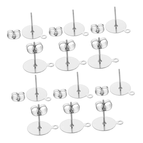 BEBEMOKO Ohrring-Zubehör, flache Ohrstecker, Steckverbinder, Schmuck-Hardware für Heimwerker, 100 Stück von BEBEMOKO