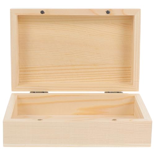 BEBEMOKO Organizer-box Aus Massivholz Mit Deckel: Unbemalte Box Für Schmuck – Aufbewahrungsbox Für Weihnachtsgeschenke – Glatte Oberfläche Für Diy-kunstprojekte von BEBEMOKO