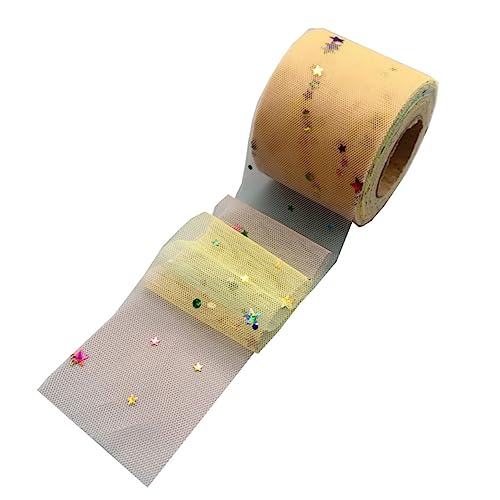 BEBEMOKO Regenbogen Gauzeband mit Stern und Mond Pailletten Leichtes DIY Netzband für Haarschmuck Kleidung und Kreative Bastelideen Zweifarbiges Gelb Transparentes Organza Schleifenband BEBEMOKO Regenbogen Gauzeband mit Stern und Mond Pailletten Leichtes DIY Netzband für Haarschmuck Kleidung und Kreative Bastelideen Zweifarbiges Gelb Transparentes Organza Schleifenband von BEBEMOKO