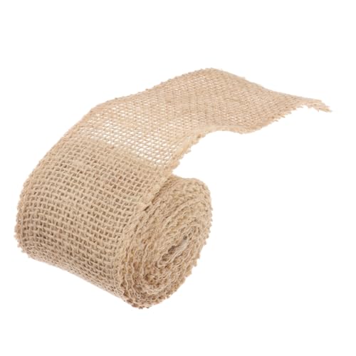 BEBEMOKO Sackleinenband Natürliches Weihnachtsnetzband Geschenkband Weihnachtsbaumband Breites Weihnachtsband Aus Jute Thematisches Weihnachtsstoffband Weihnachtsband von BEBEMOKO