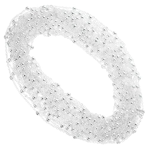 BEBEMOKO Schmuckkette für Schmuckherstellung Silberne DIY Gliederkette Flache O Clip Perlenkette für Halsketten Armbänder Ohrringe Basteln und Reparieren von BEBEMOKO