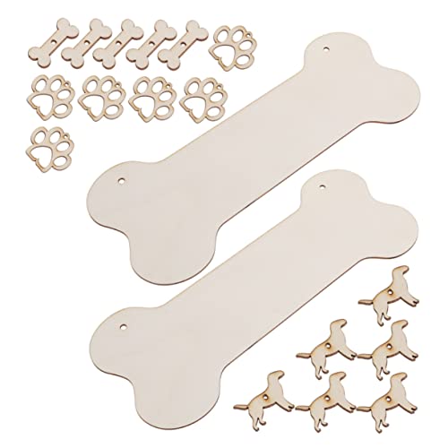 BEBEMOKO Schöne Holzanhänger in Form eines kleinen Hundes, glatte Holzverzierungen zum Basteln, Geschenkanhänger und Heimdekoration, 40 Stück von BEBEMOKO