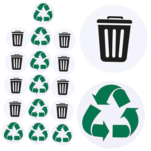BEBEMOKO Selbstklebende Wasserdichte Müllklassifizierungsaufkleber Recycling etiketten mit Teilen für Abfalltonnen Glas Karton und Müllfahrzeuge Sichtbare Farben zur Abfalltrennung im von BEBEMOKO