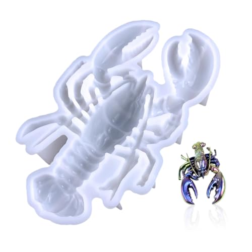 BEBEMOKO Silikonform Hummer Wandanhänger Gießform für DIY Harzkunst Reißfest Leicht Entformbar Waschbar Langlebig Geeignet für Bastelarbeiten mit Glitzer Trockenblumen Perlen von BEBEMOKO