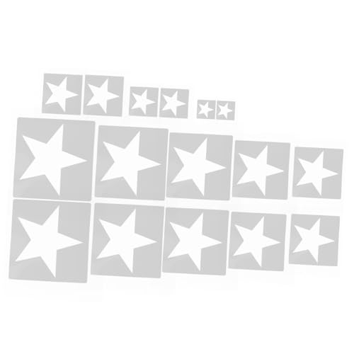 BEBEMOKO Stern-Schablonen für Malerei, Scrapbooking, Hintergrund, Basteln, Heimdekoration, einfach zu verwendende Sternmuster für kreative Kunstprojekte, 16 Stück von BEBEMOKO