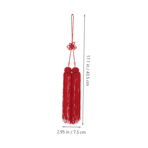 BEBEMOKO Traditionelle Chinesische Quaste aus Eisfaser Handgefertigtes Anhänger design Vielseitig Kombinierbar Leichtes Material für Kampfkunst und Bühnenperformance Roter Kurzer Taiji von BEBEMOKO