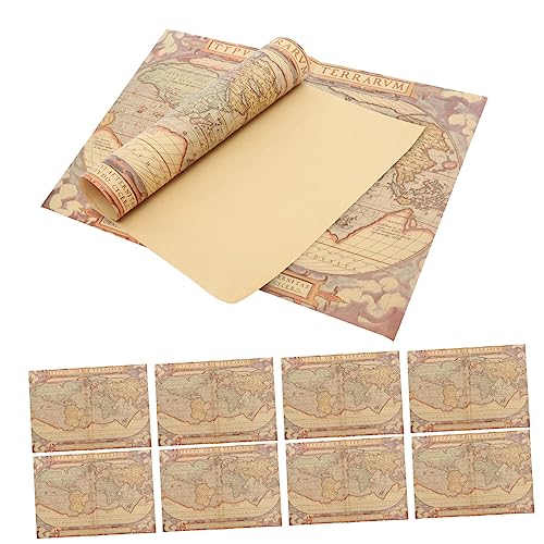 BEBEMOKO Vintage Weltkarten Geschenkpapier Robuste Kraftpapier Bogen Für Blumensträuße Und Geschenkverpackungen Ideal Für Besondere Anlässe Und Feiertage von BEBEMOKO