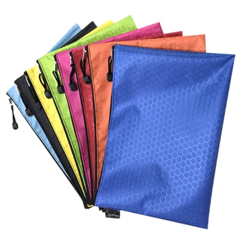 BEBEMOKO Wasserdichte Canvas Dokumententasche mit Reißverschluss Ballmuster Praktische Aktenmappe für Büro und Reise Alltagstasche Zufällige Farbe Zufällige Farbe von BEBEMOKO