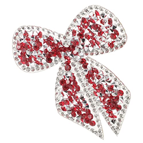 Rhinestone Applikation mit Schleifenmuster Aufbügelflicken für Jeans Kleidung und Diy Projekte Rotes Design für Dekoration und Reparatur von BEBEMOKO