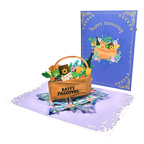 3D-Grußkarten-Set mit Aufschrift "Happy Passover", Einladung, Segen, Zubehör für Neujahr, Hochzeit, Party, Kartenzubehör, Passahkarte von BEBIKR