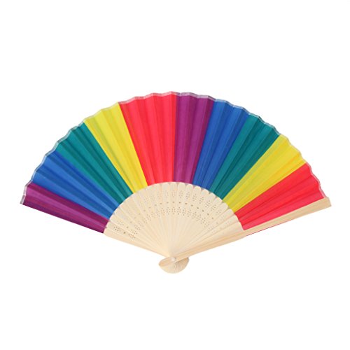 Regenbogen-Handfächer für Tanz für Hochzeit, Motto-Partys, Dekoration, Regenbogen-Handfächer, Regenbogen-Handfächer für Frauen, Regenbogen-Handfächer, Regenbogen-Fächer, Regenbogen-Fächer, von BEBIKR