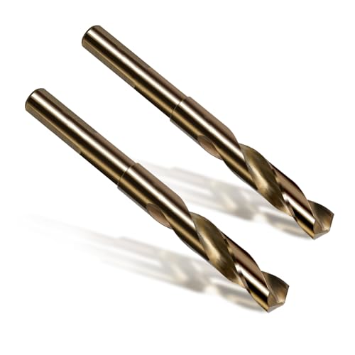 BECOLLO Kobaltbohrer, 17/32 Zoll, reduzierter Schaft mit 3 Schlitzen, geeignet zum Bohren in Hartmetall, Edelstahl, Gusseisen, 2 Stück BECOLLO Kobaltbohrer, 17/32 Zoll, reduzierter Schaft mit 3 Schlitzen, geeignet zum Bohren in Hartmetall, Edelstahl, Gusseisen, 2 Stück von BECOLLO