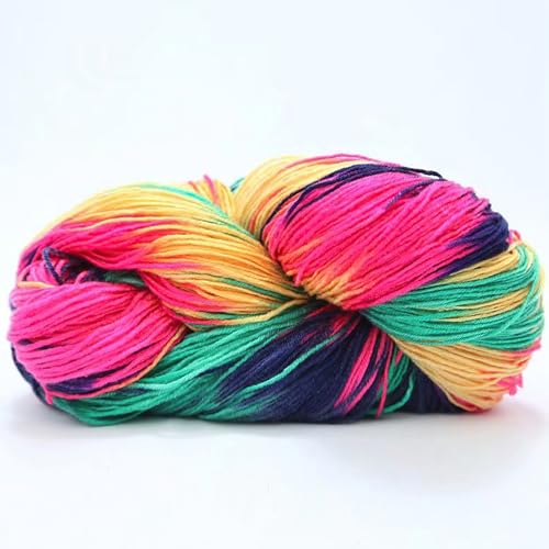 BEEFLYING 1 Rolle 50g Mehrfarbige Wolle zum Stricken, Bunte Häkelwolle Regenbogenwolle für Decke Handwerk Weben DIY BEEFLYING 1 Rolle 50g Mehrfarbige Wolle zum Stricken, Bunte Häkelwolle Regenbogenwolle für Decke Handwerk Weben DIY von BEEFLYING
