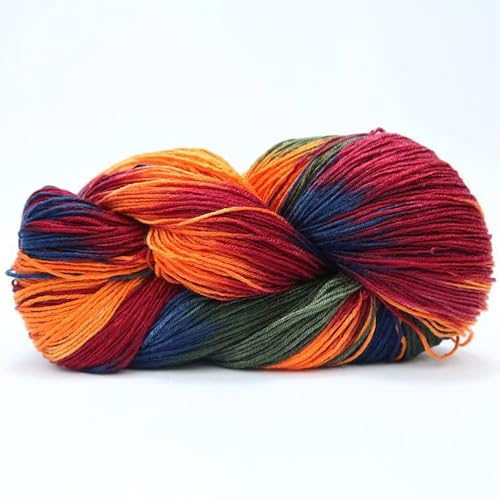 BEEFLYING 1 Rolle 50g Mehrfarbige Wolle zum Stricken, Bunte Häkelwolle Regenbogenwolle für Decke Handwerk Weben DIY BEEFLYING 1 Rolle 50g Mehrfarbige Wolle zum Stricken, Bunte Häkelwolle Regenbogenwolle für Decke Handwerk Weben DIY von BEEFLYING