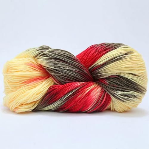BEEFLYING 1 Rolle 50g Mehrfarbige Wolle zum Stricken, Bunte Häkelwolle Regenbogenwolle für Decke Handwerk Weben DIY von BEEFLYING