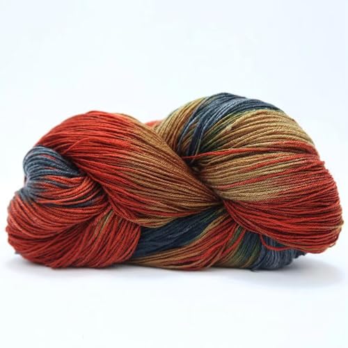 BEEFLYING 1 Rolle 50g Mehrfarbige Wolle zum Stricken, Bunte Häkelwolle Regenbogenwolle für Decke Handwerk Weben DIY von BEEFLYING