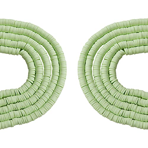 BEEFLYING 10 Stränge 8 mm Hellgrüne Polymer-Ton-Perlen Flache Runde Lose Abstandsperlen Scheibe Heishi-Perle Für Schmuckohrring-Halsketten-Armbandherstellung BEEFLYING 10 Stränge 8 mm Hellgrüne Polymer-Ton-Perlen Flache Runde Lose Abstandsperlen Scheibe Heishi-Perle Für Schmuckohrring-Halsketten-Armbandherstellung von BEEFLYING