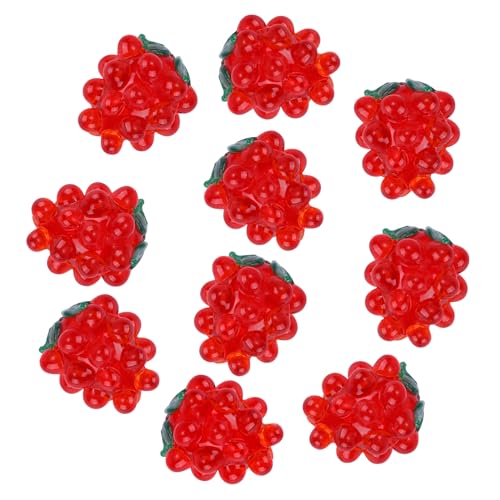 BEEFLYING 10 Stück handgefertigte rote Lampwork-Perlen Glas-Traubenperlen für Schmuckherstellung, Glas-Lampwork-Fruchtperlen für Ohrringe und Halskette DIY BEEFLYING 10 Stück handgefertigte rote Lampwork-Perlen Glas-Traubenperlen für Schmuckherstellung, Glas-Lampwork-Fruchtperlen für Ohrringe und Halskette DIY von BEEFLYING