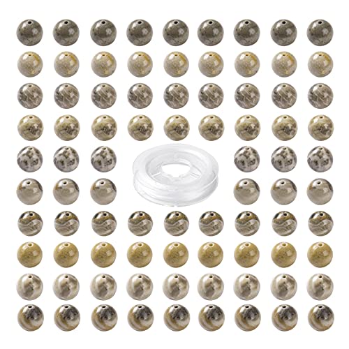 BEEFLYING 100 Stück 8mm Fossil Korallen Runde Perlen Natürliche Chrysantheme Stein Perlen Lose Edelstein Perlen für Schmuck Armband Herstellung BEEFLYING 100 Stück 8mm Fossil Korallen Runde Perlen Natürliche Chrysantheme Stein Perlen Lose Edelstein Perlen für Schmuck Armband Herstellung von BEEFLYING