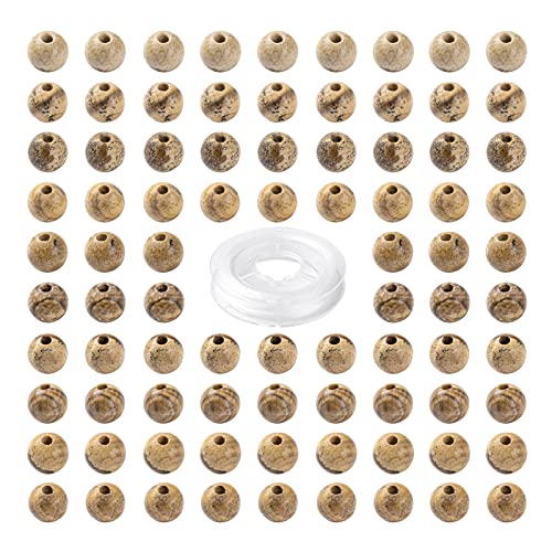 BEEFLYING 100 Stück 8mm Natürliche Bild Jaspis Perlen Runde Lose Perlen mit Großer Öffnung für DIY Halskette Armbänder Schmuckherstellung BEEFLYING 100 Stück 8mm Natürliche Bild Jaspis Perlen Runde Lose Perlen mit Großer Öffnung für DIY Halskette Armbänder Schmuckherstellung von BEEFLYING