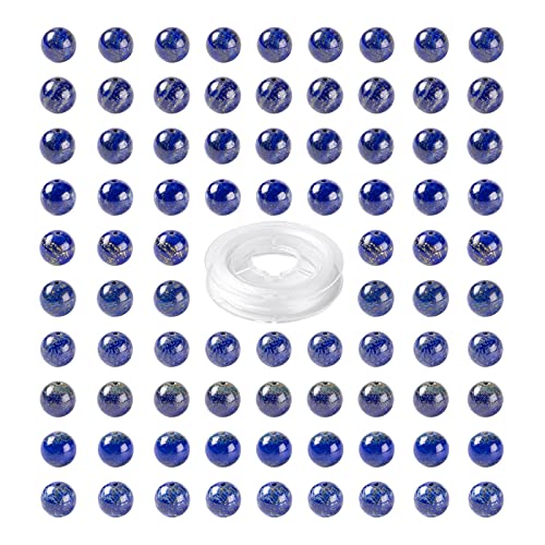 BEEFLYING 100 Stück 8mm Natürliche Blaue Lapislazuli Stein Runde Form Kristall Stein Perlen Edelstein Lose Abstandsperlen für Schmuckherstellung DIY Handwerk BEEFLYING 100 Stück 8mm Natürliche Blaue Lapislazuli Stein Runde Form Kristall Stein Perlen Edelstein Lose Abstandsperlen für Schmuckherstellung DIY Handwerk von BEEFLYING