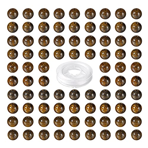 BEEFLYING 100 Stück 8mm Natürliche Bronzit Runde Perlen Braune Edelstein Runde Perlen mit Elastischem Kristallfaden für DIY Schmuck Armband Kit Herstellung BEEFLYING 100 Stück 8mm Natürliche Bronzit Runde Perlen Braune Edelstein Runde Perlen mit Elastischem Kristallfaden für DIY Schmuck Armband Kit Herstellung von BEEFLYING
