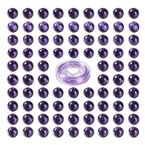 BEEFLYING 100 Stück 8mm Natürliche Charoite Runde Perlen Lila Runde Edelsteinperlen für Armband Ohrringe Halskette Schmuck Handwerk Herstellung BEEFLYING 100 Stück 8mm Natürliche Charoite Runde Perlen Lila Runde Edelsteinperlen für Armband Ohrringe Halskette Schmuck Handwerk Herstellung von BEEFLYING