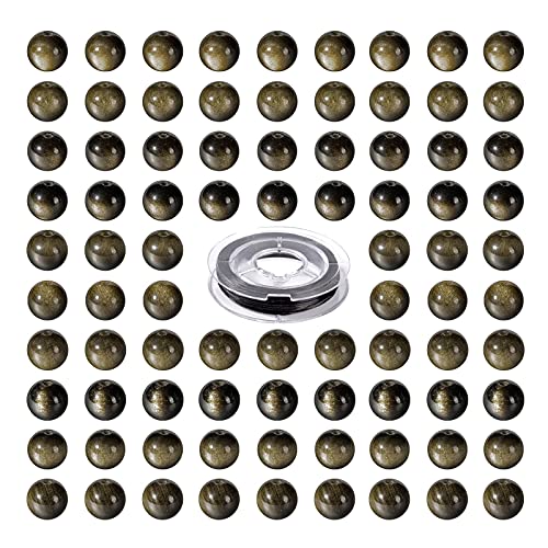BEEFLYING 100 Stück 8mm Natürliche Goldene Glanzperlen Lose Steinperlen Gold Runde Edelsteinperlen für Schmuck DIY Armbandherstellung BEEFLYING 100 Stück 8mm Natürliche Goldene Glanzperlen Lose Steinperlen Gold Runde Edelsteinperlen für Schmuck DIY Armbandherstellung von BEEFLYING