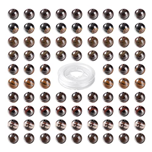 BEEFLYING 100 Stück 8mm Natürliche Rote Tiger Eisen Runde Perlen Echte Edelstein Lose Abstandsperlen Glatte Oberfläche Perlen für Armband Halskette Schmuckherstellung von BEEFLYING