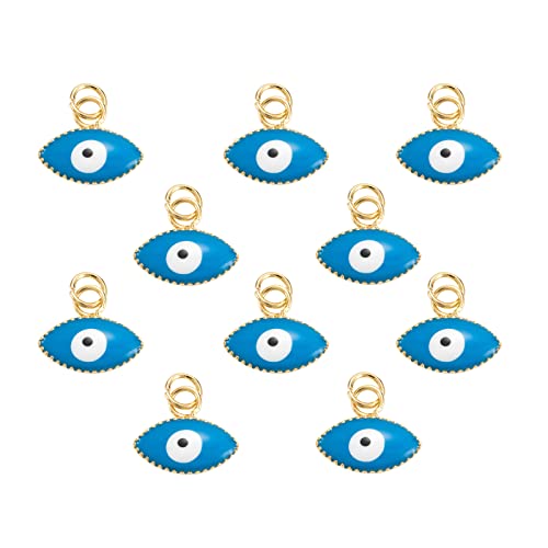 BEEFLYING 10pcs Legierung Emaille Charms Anhänger Evil Eye Emaille Charms Für Frauen Halskette Ohrring Kadmiumfrei Und Bleifrei Charms Für Die Schmuckherstellung von BEEFLYING