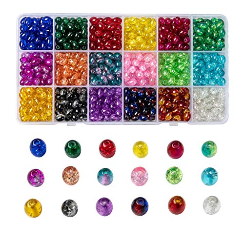 BEEFLYING 810 Stück transparente Glasperlen, oval, 8 x 6 mm, für die Schmuckherstellung, 18 Farben, lose Perlen aus Kristallglas, für Halskette, Armband, Nähen und Basteln BEEFLYING 810 Stück transparente Glasperlen, oval, 8 x 6 mm, für die Schmuckherstellung, 18 Farben, lose Perlen aus Kristallglas, für Halskette, Armband, Nähen und Basteln von BEEFLYING