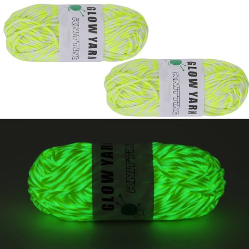 BEEFLYING 2 Rollen 2mm Leuchten im Dunkeln Garn Leuchtendes Häkelgarn zum Stricken und Häkeln Leuchtende Kunsthandwerks-DIY, 55 Yards pro Rolle, Grün Gelb BEEFLYING 2 Rollen 2mm Leuchten im Dunkeln Garn Leuchtendes Häkelgarn zum Stricken und Häkeln Leuchtende Kunsthandwerks-DIY, 55 Yards pro Rolle, Grün Gelb von BEEFLYING