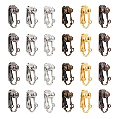 BEEFLYING 24-teiliger Clip-Ohrring-Konverter aus Messing mit leicht zu öffnendem Ring, gemischte Farben, Nicht durchbohrte Ohrreifen für handgefertigte Schmuckzubehörteile BEEFLYING 24-teiliger Clip-Ohrring-Konverter aus Messing mit leicht zu öffnendem Ring, gemischte Farben, Nicht durchbohrte Ohrreifen für handgefertigte Schmuckzubehörteile von BEEFLYING