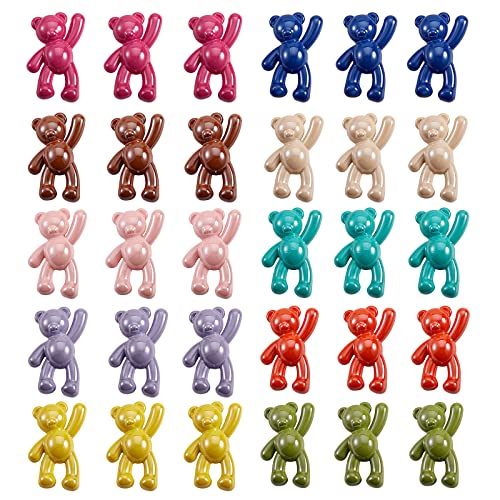 BEEFLYING 30 Stück blickdichte Acryl-Anhänger Charms Perle Glanz überzogen Anhänger Bärenform Charms für Schmuckherstellung Bastelbedarf BEEFLYING 30 Stück blickdichte Acryl-Anhänger Charms Perle Glanz überzogen Anhänger Bärenform Charms für Schmuckherstellung Bastelbedarf von BEEFLYING